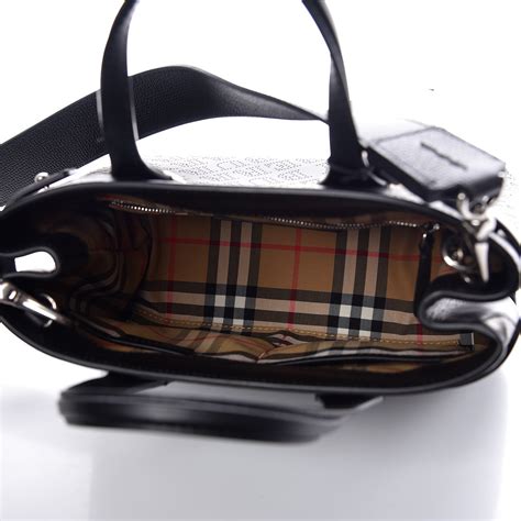 burberry small banner handbag black|BURBERRY Calfskin Perforated Small Banner Tote Black.